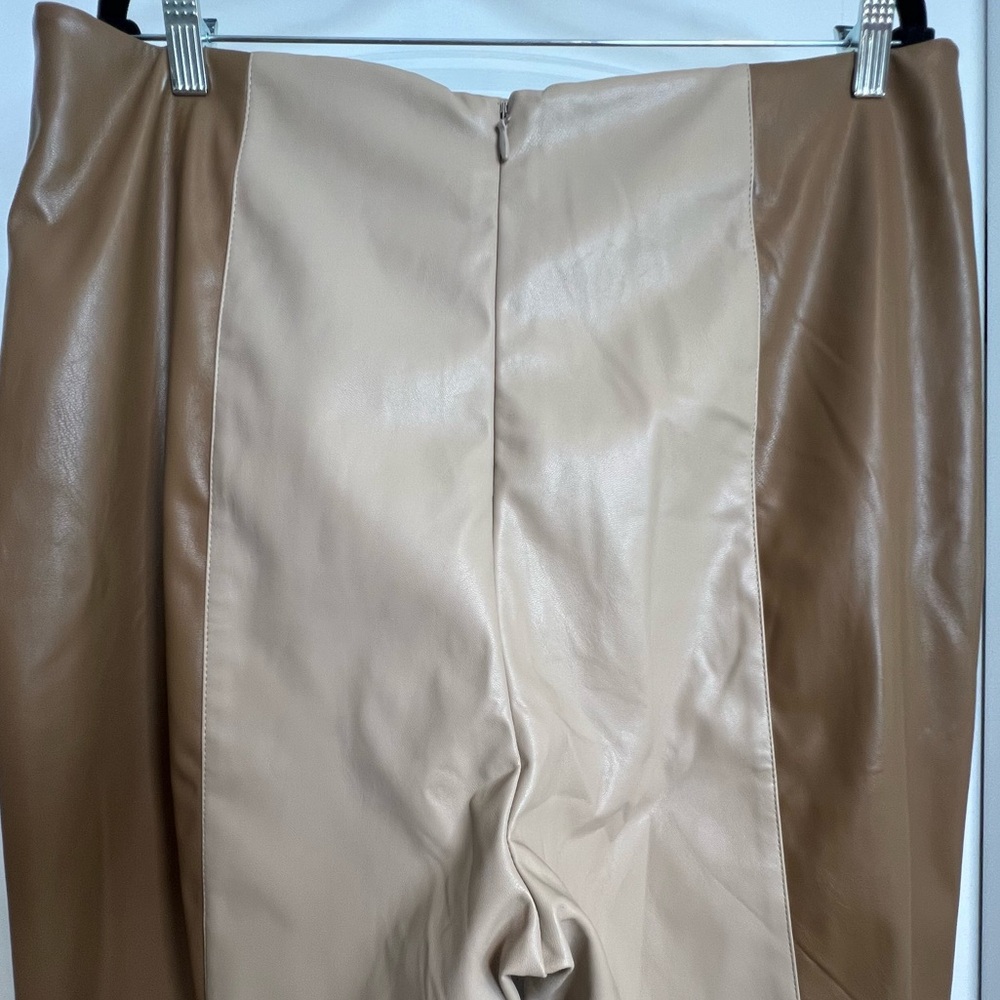 Fashion Nova Still Into Me Faux Leather Pants‎ Camel Combo. Size 2XL. - Picture 10 of 15